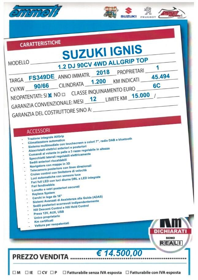 Suzuki Ignis 1.2 Dualjet 4WD All Grip Top