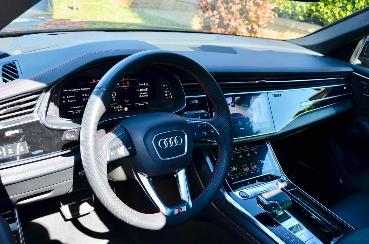 AUDI SQ8 4.0 TFSI QUATTRO 507cv TIPTRONIC, GAR, AUDI 12/27, SERVICE AUDI, UNICOPROPRIETARIO, EURO 6E, TETTO, MATRIX, BANG&OLUFSEN, SOFT CLOSE, SOSPENSIONI ADATTIVE, INSERTI CARBONIO, 23", PERMUTE