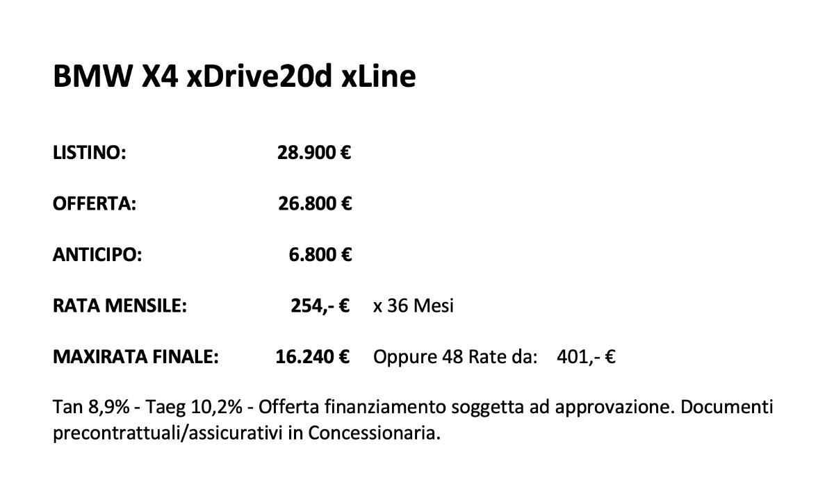 BMW X4 xDrive20d xLine