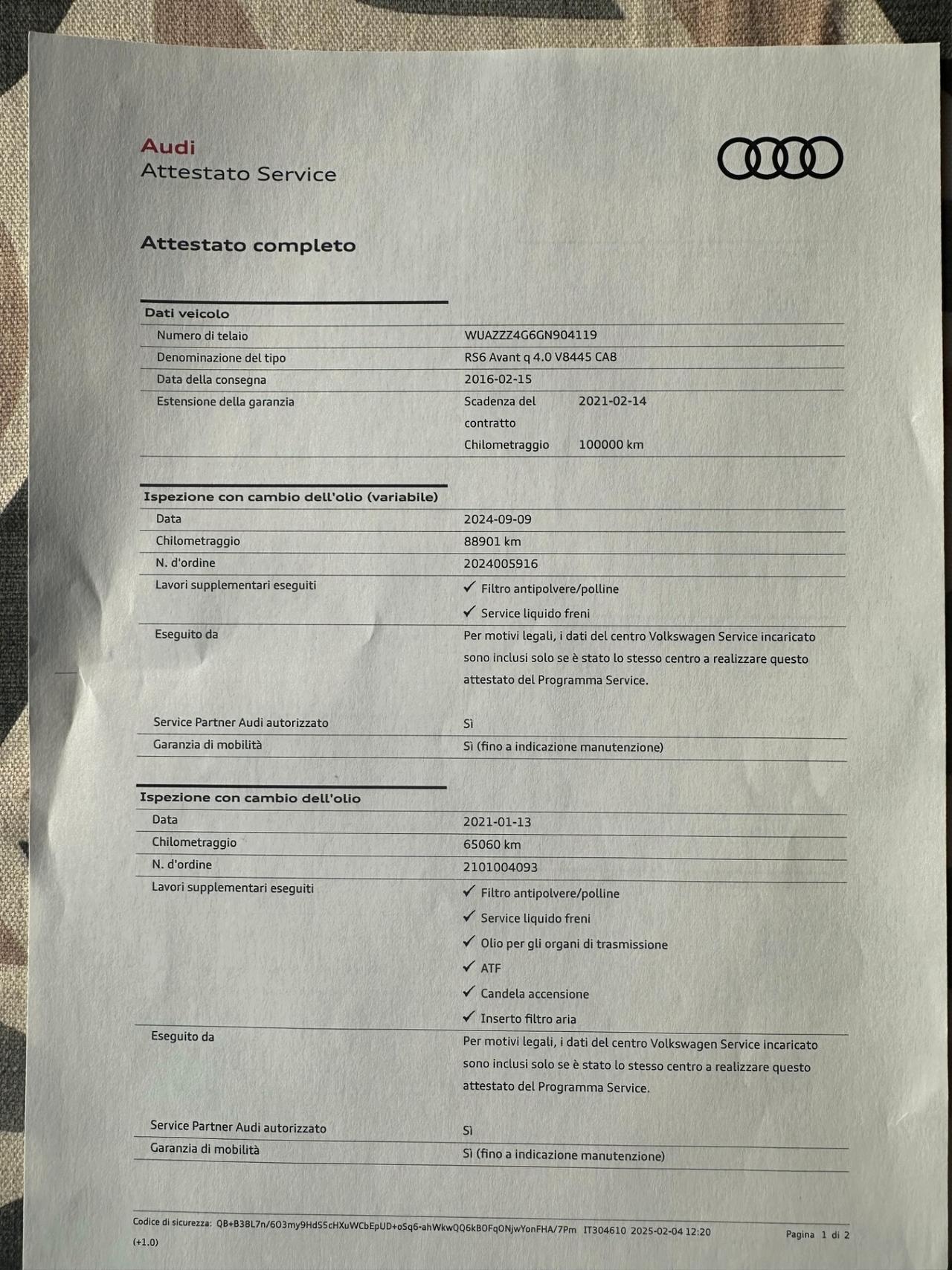 Audi RS6 AVANT 4.0 TFSI PERFORMANCE /CARBOCERA/KM DOC.