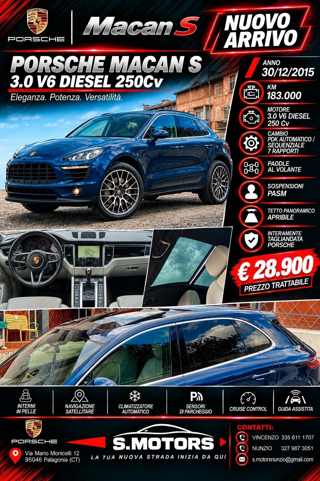 Porsche Macan S 3.0 V6 Diesel 250Cv Tetto Apribile