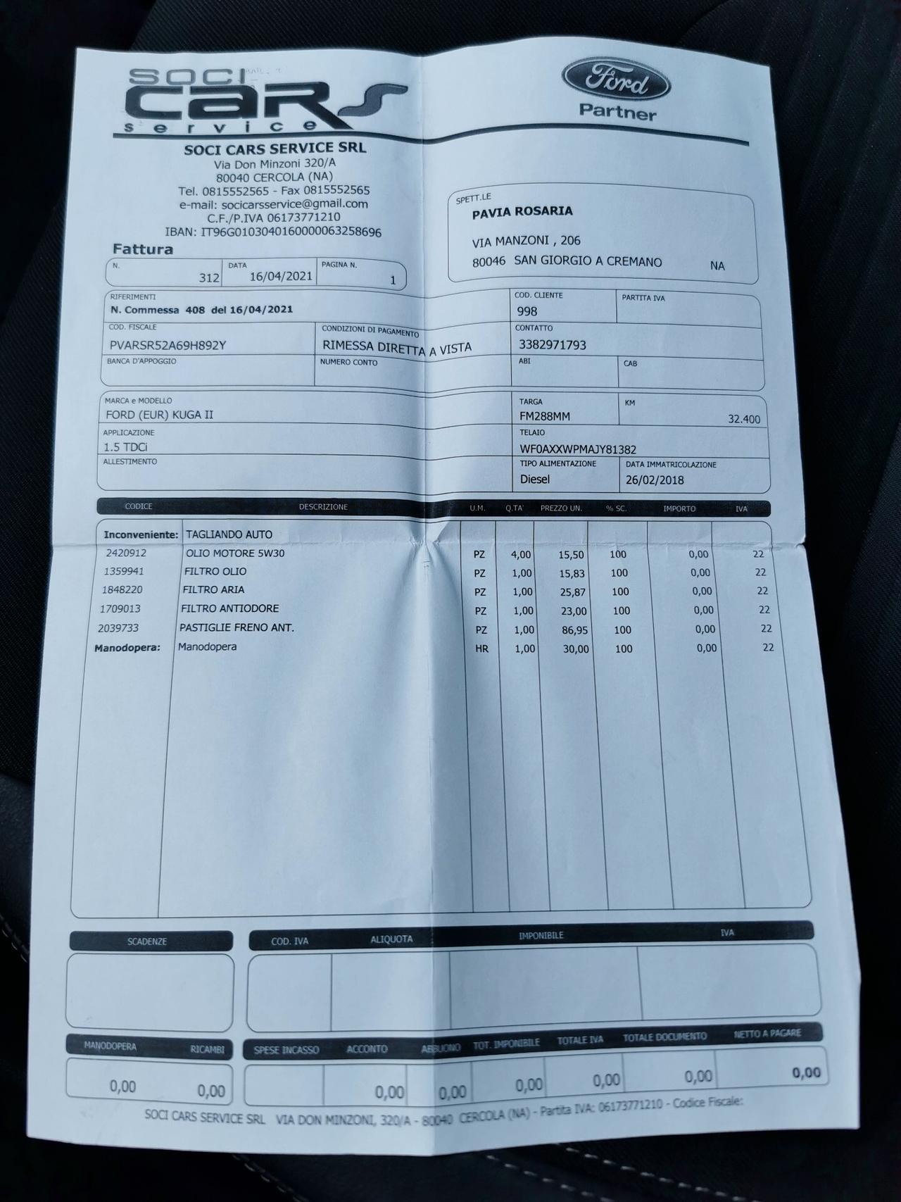 Ford Kuga 1.5 TDCI 120cv S&S 2WD Titanium