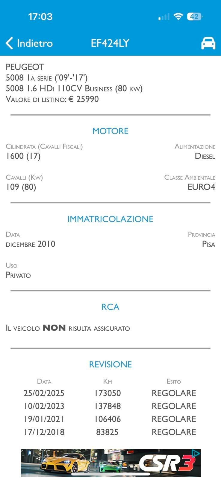 Peugeot 5008 1.6 HDi 12 MESI DI GARANZIA COMPLETA !!!