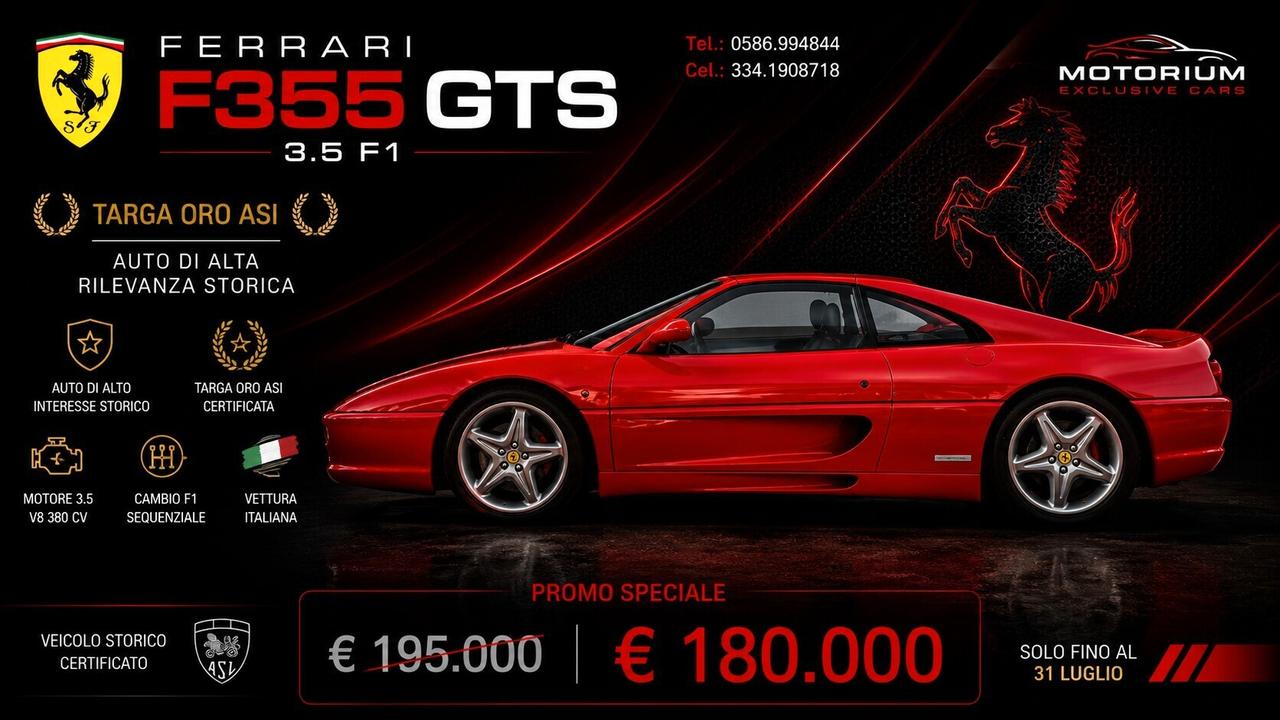 FERRARI F355 GTS F1 | ITALIANA | 24.200 KM | TARGA ORO ASI | ESEMPLARE DA COLLEZIONE