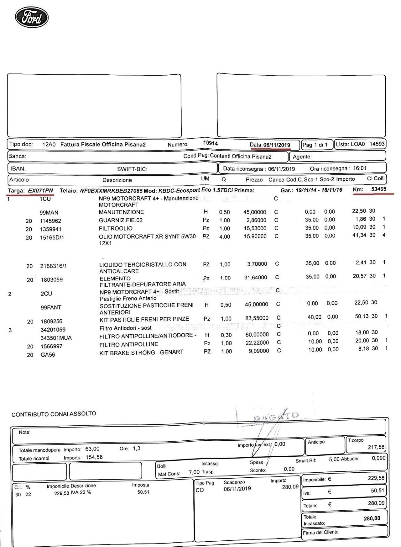 FORD ECOSOPRT 1,5 Tdci-UNICA PROPR-4 REVISIONI
