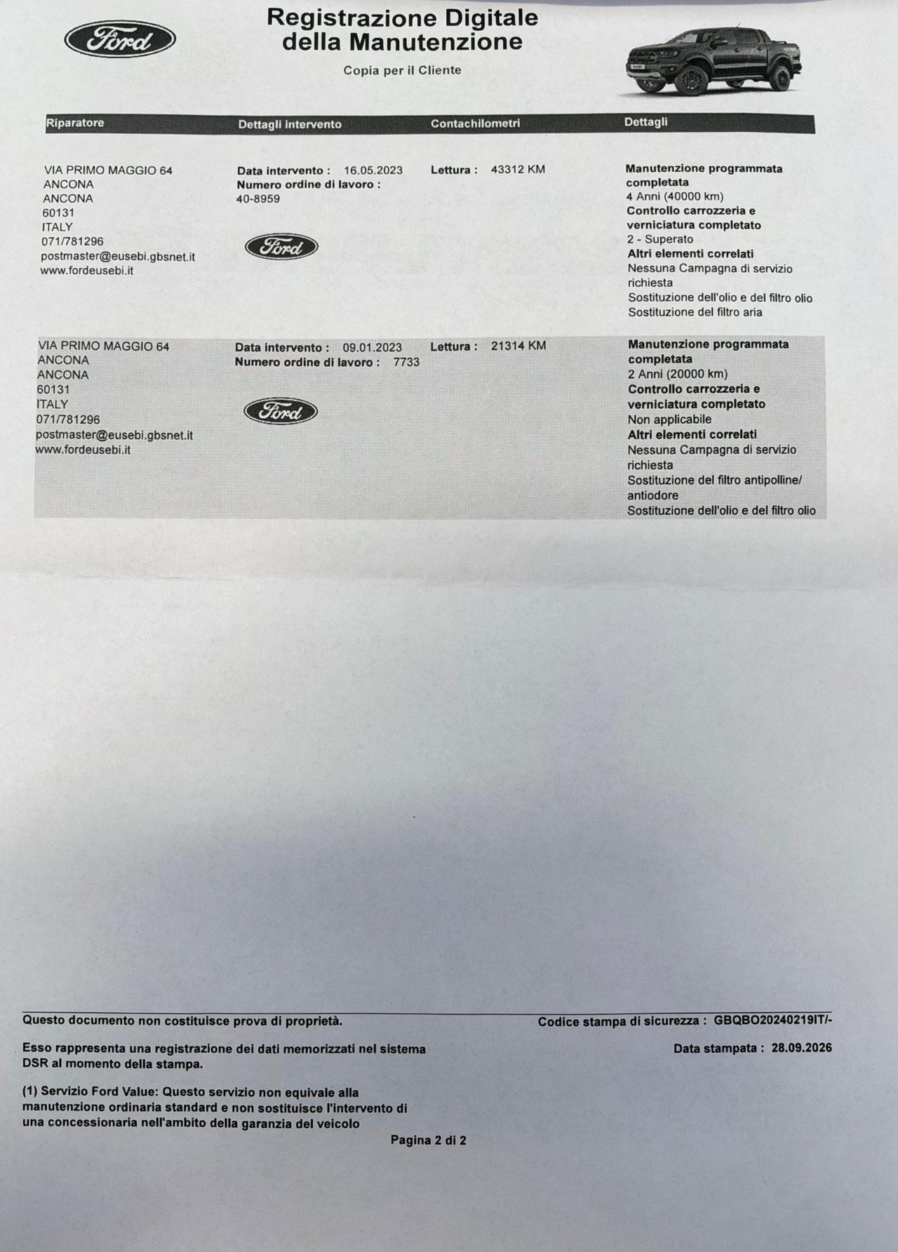 Ford Ranger Raptor 2.0 Diesel 4x4 Automatica 212 Cv