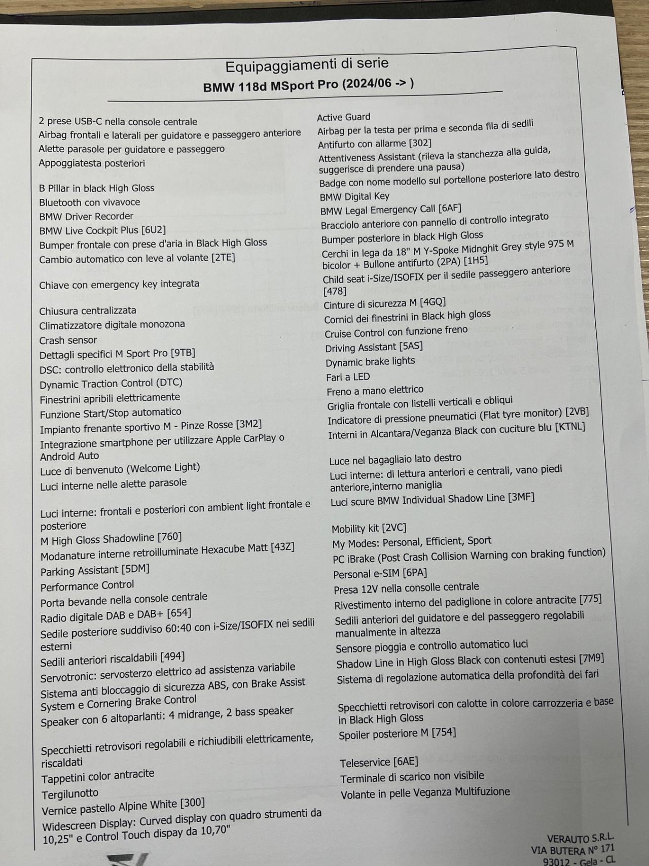 Bmw 118d MSport Pro possibilità noleggio no scoring