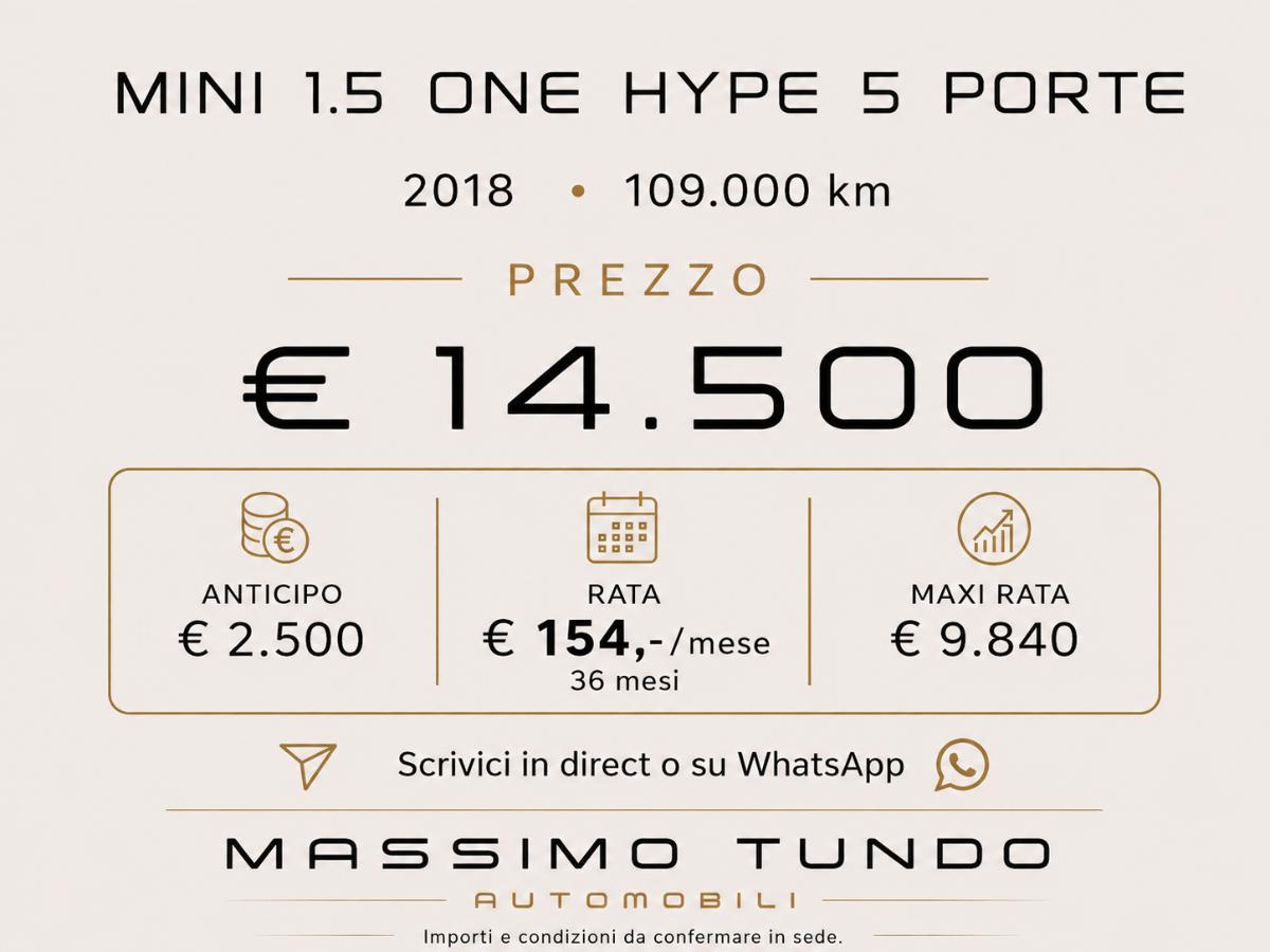 MINI 1.5 One Hype 5 porte
