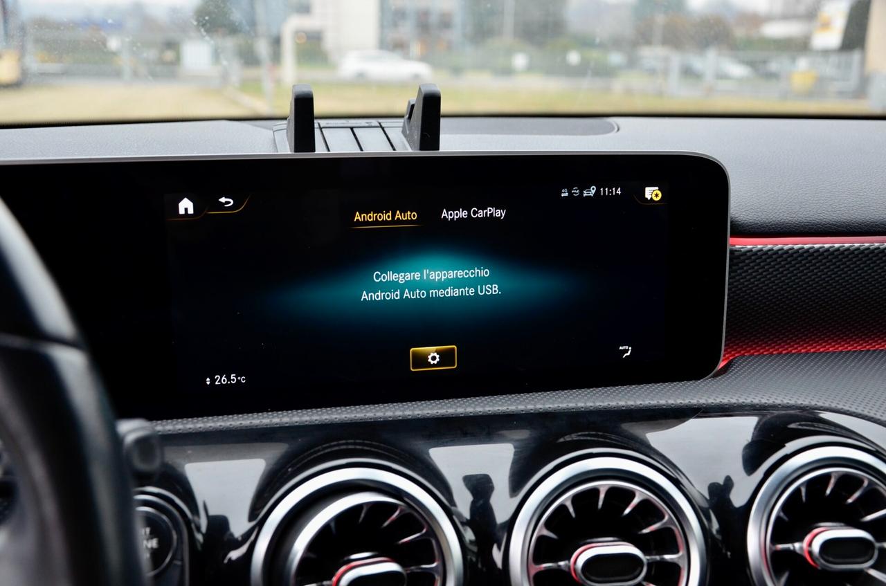 MERCEDES-BENZ A 180d SPORT 116cv AUTO, UFF ITALIANA, SERVICE CON FATTURE, EURO 6D, FARI LED, NAVI, RETROCAMERA, APPLE ANDROID, LUCI 64 COLORI, PERMUTE