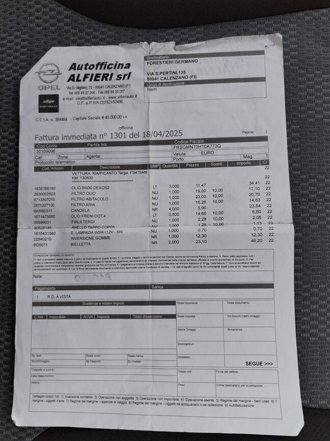 Kia Picanto 1.0 12V 12/2006 km 133000 manutenzioni fatte