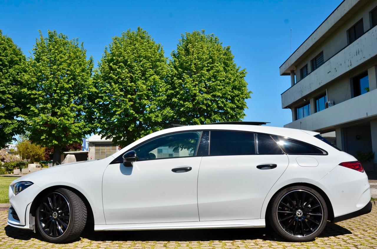 MERCEDES-BENZ CLA 200d SHOOTING BRAKE NIGHT EDITION AMG LINE 150cv AUTO, GARANZIA UFF MERCEDES, UNICOPROP, SERVICE MERCEDES, TETTO, 19", PERMUTE