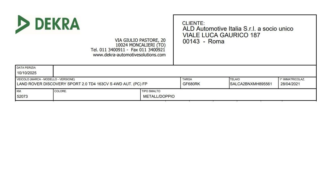 Land Rover Discovery Sport 2.0 TD4 163CV AWD AUTO S 7 POSTI ( FARI LED - PDC TELECAMERA POST. NAVI )