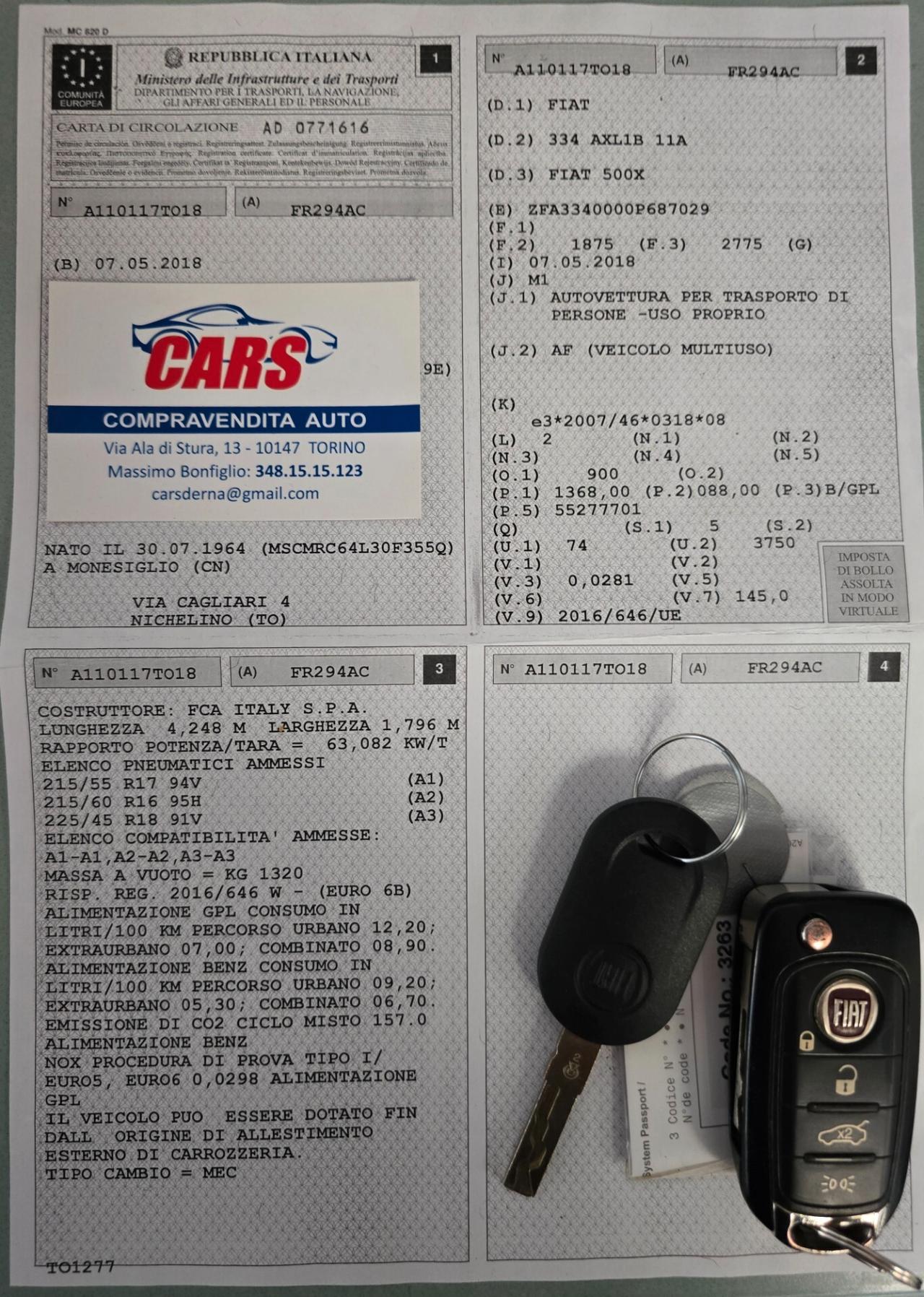 Fiat 500X 1.4 T-Jet 120 CV GPL Lounge