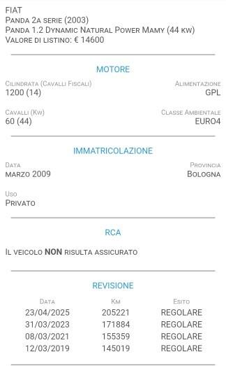 Fiat Panda 1.2 Dynamic Natural Power Mamy