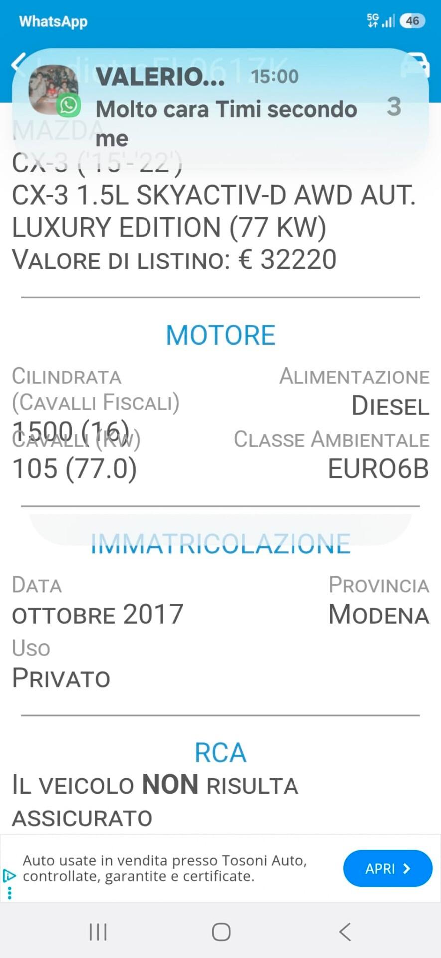 Mazda CX-3 1.5D 4x4 Luxury Edition full sport