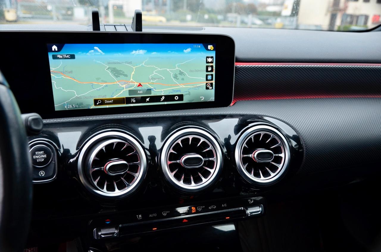 MERCEDES-BENZ A 180d SPORT 116cv AUTO, UFF ITALIANA, SERVICE CON FATTURE, EURO 6D, FARI LED, NAVI, RETROCAMERA, APPLE ANDROID, LUCI 64 COLORI, PERMUTE