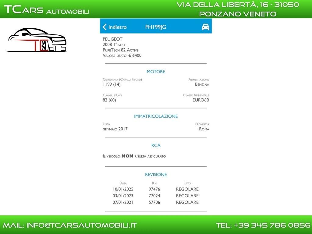 PEUGEOT 2008 1.2 BENZ. - EURO 6 B - CINGHIA NUOVA