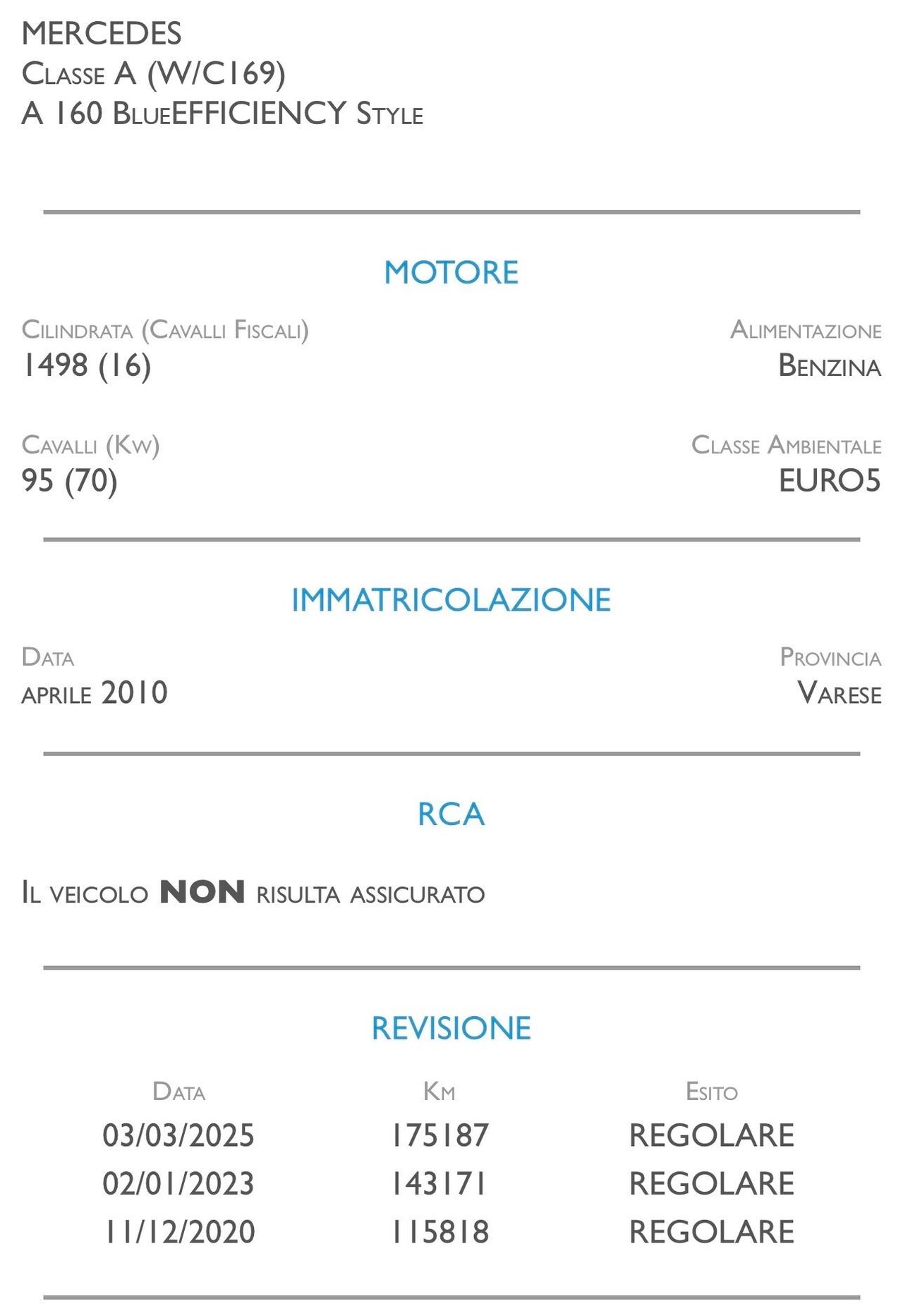 Mercedes-benz A 160 BlueEFFICIENCY Style - UNICO PROPRIETARIO