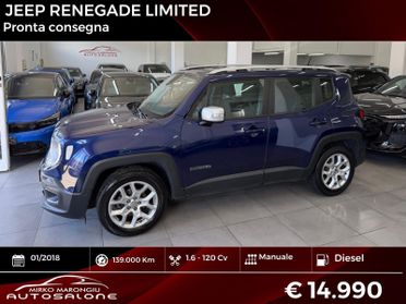 Jeep Renegade 1.6 Mjt 120 CV Limited FINANZIABILE