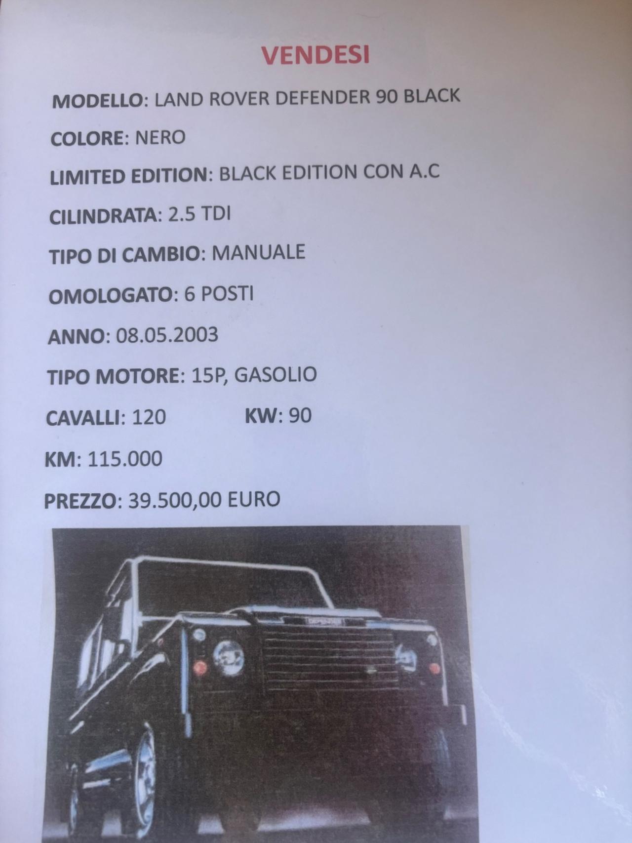 Land Rover Defender 90 black Edition