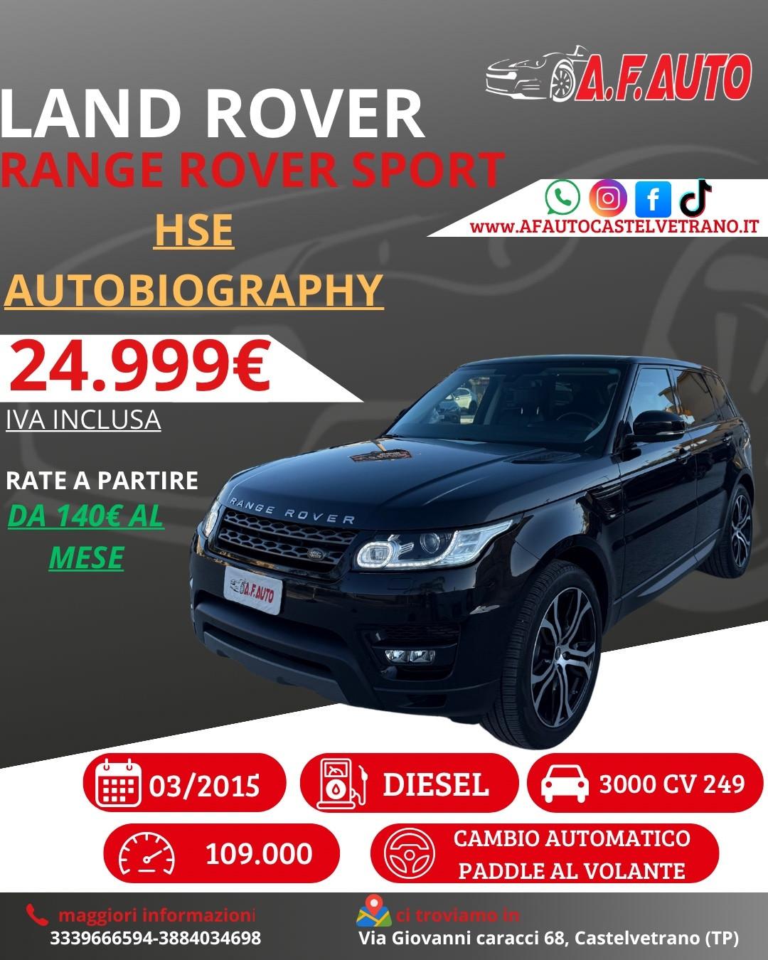 Land Rover Range Rover Sport 3.0 TDV6 HSE Autobiography