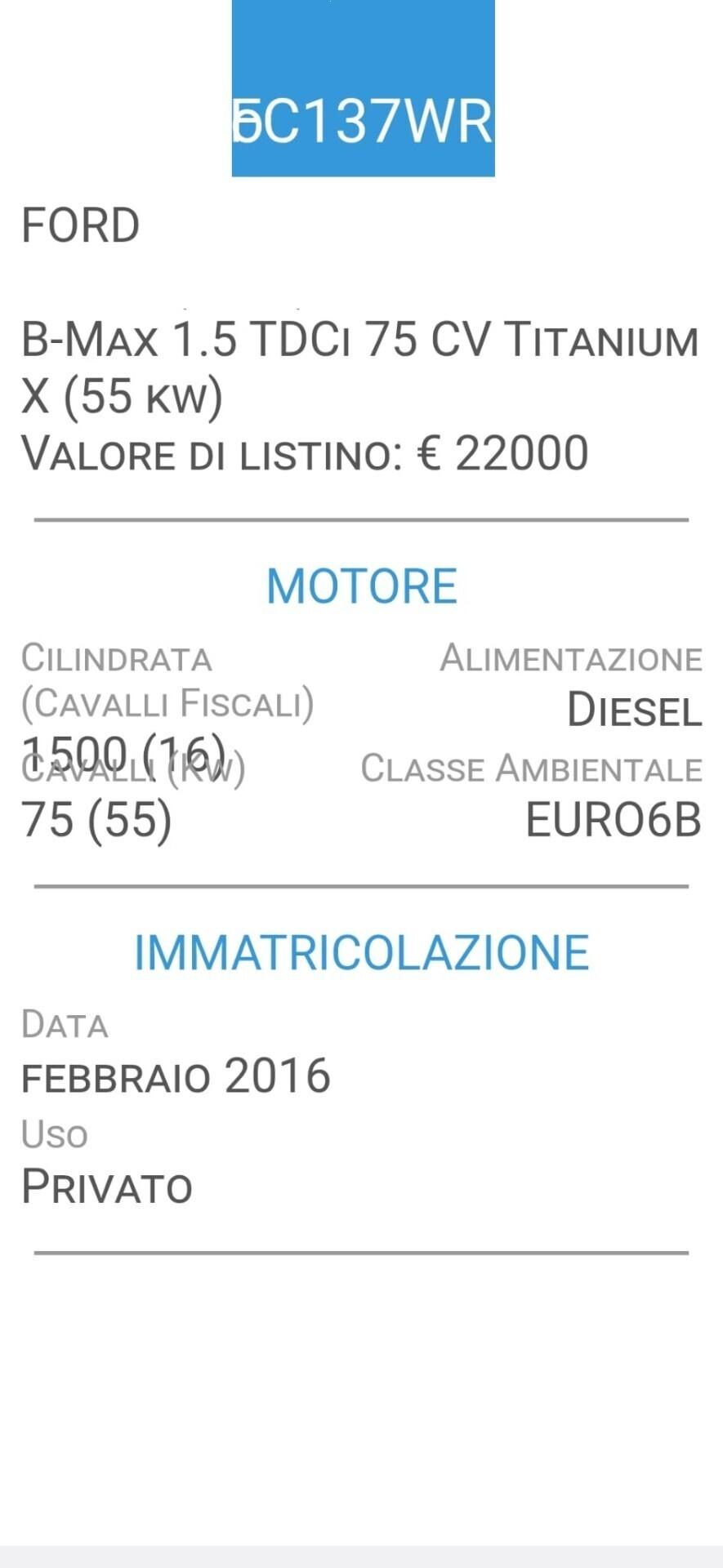 Ford B-Max 1.5 TDCi-EURO 6B-FOTO 3 REVISIONI