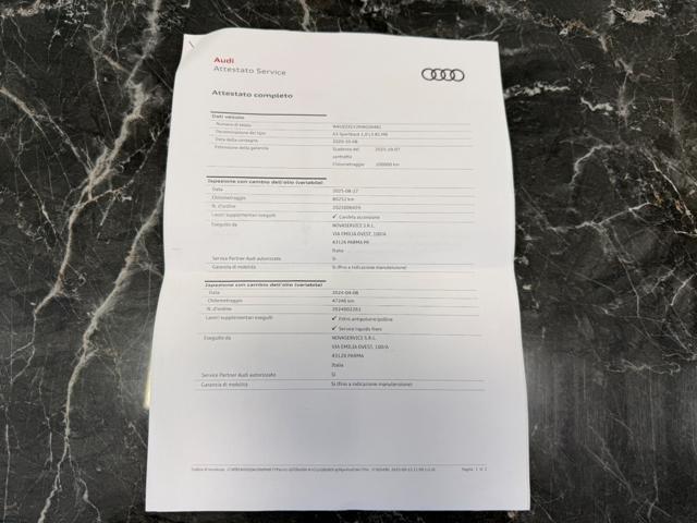 AUDI A3 Sportback 30 TFSI S line edition/STORICO TAGLIANDI