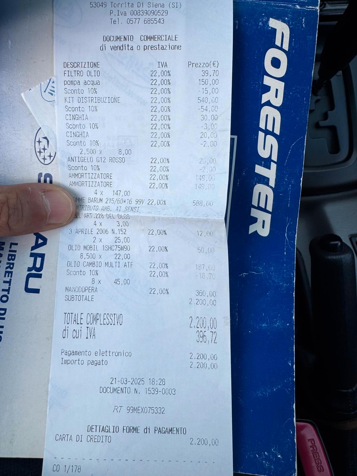 Subaru Forester 2.0 16V cat X WL (nav)