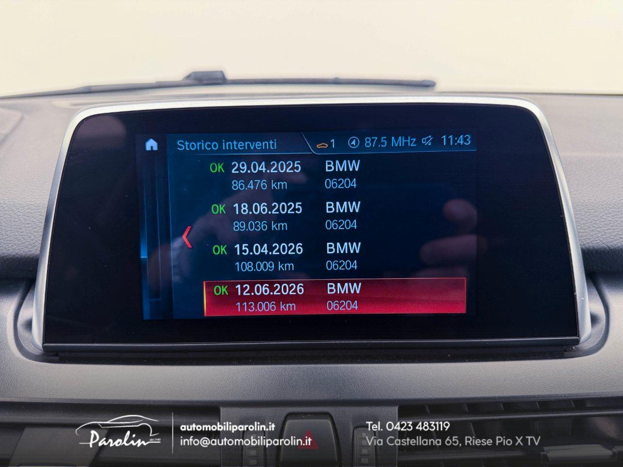 BMW 218 d Gran Tourer Luxury 7 posti-Tagliandi BMW