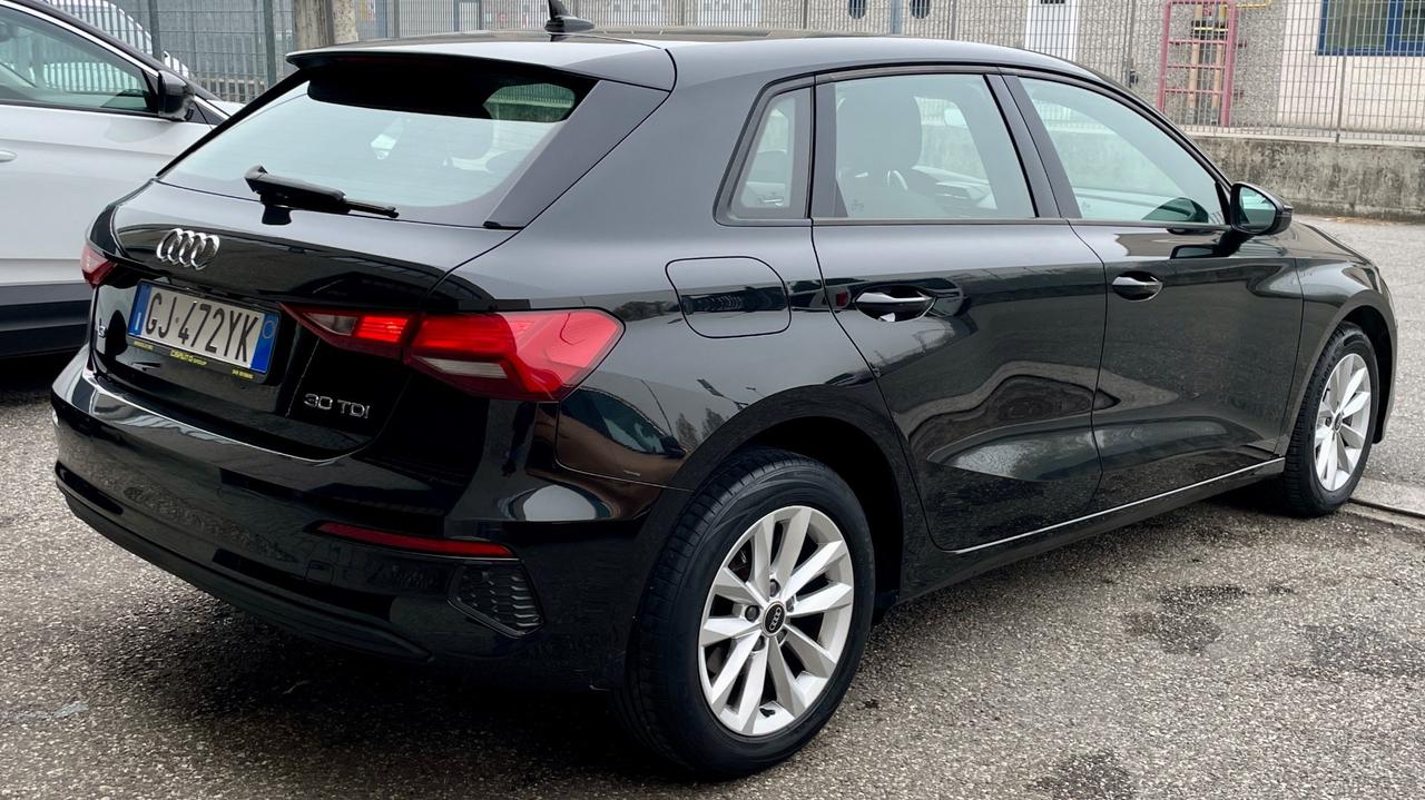 AUDI A3 SPORTBACK 2.0 TDI 30 116 CV - FULL LED, VIRTUAL COCKPIT, NEOPATENTATI
