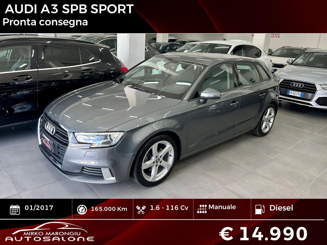 Audi A3 SPB 1.6 TDI Sport FINANZIABILE