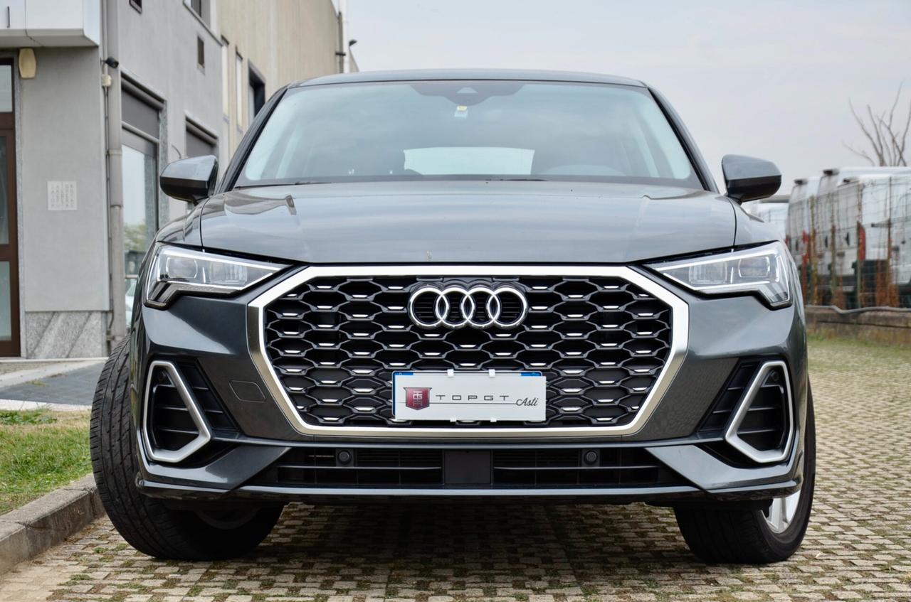 AUDI Q3 SPORTBACK 35 2.0 TDI S LINE EDITION 150cv S-TRONIC, GARANZIA AUDI 2/2027, SERVICE AUDI, UFF ITALIANA, EURO 6E, TETTO, FULL LED, RETROCAMERA, PERMUTE