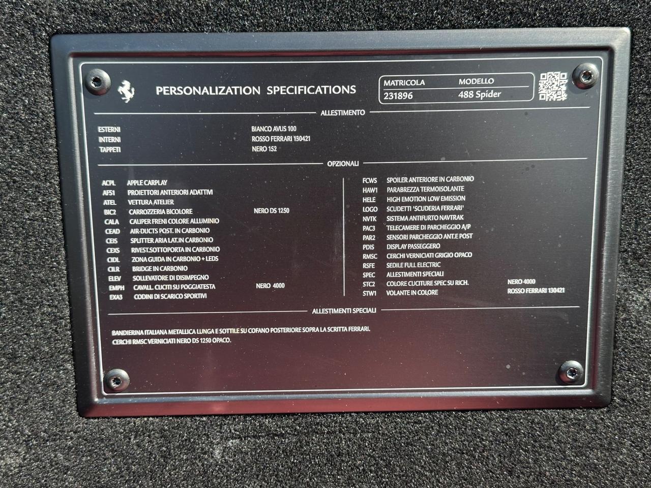 Ferrari 488 Spider 3.9 dct possibilità noleggio no scoring
