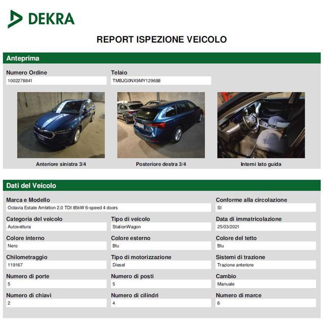 SKODA Octavia 2.0 TDI EVO SCR DSG Wagon Ambition