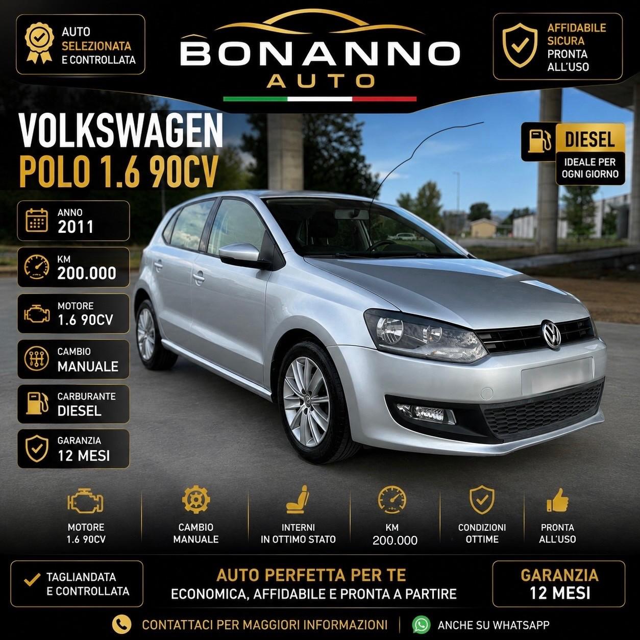 Volkswagen Polo 1.6 TDI 90CV DPF 5 porte Comfortline