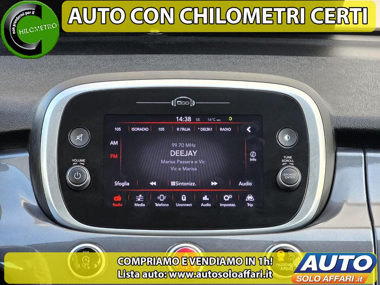 FIAT 500X 1.3 MJT 95CV EU6B NEOPATENTATI/CAMERA/TOUCH