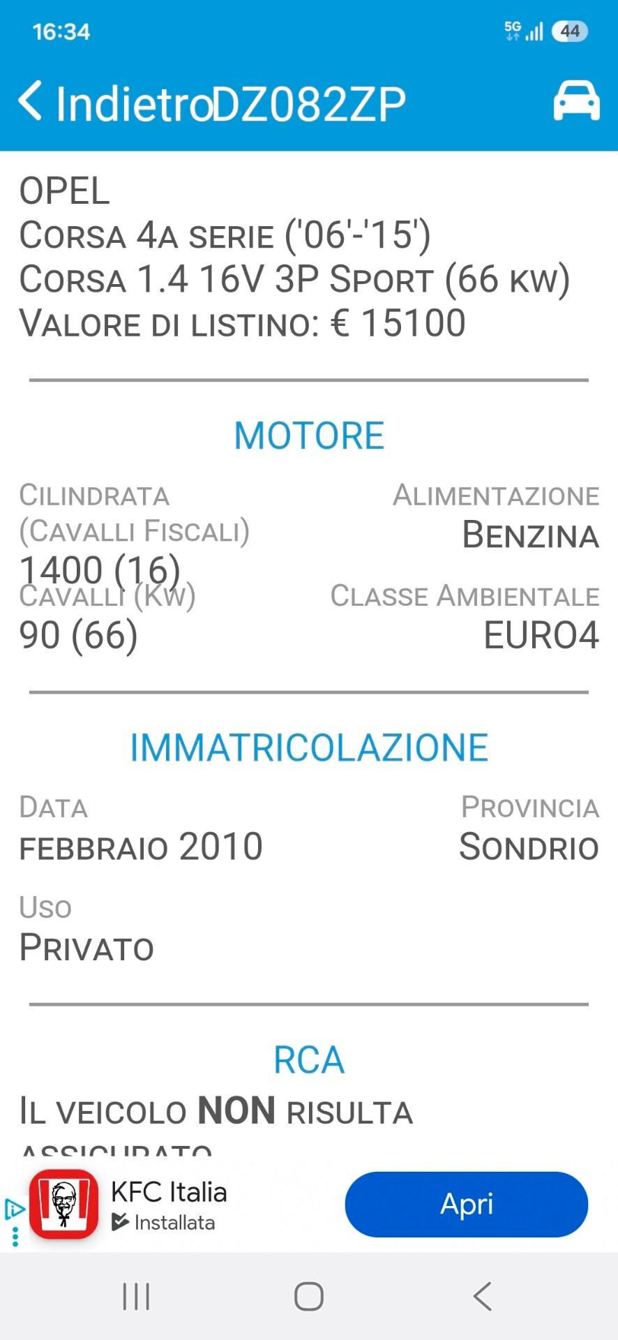 OPEL CORSA 1.4 BENZINA SPORT NEO PATENTATI