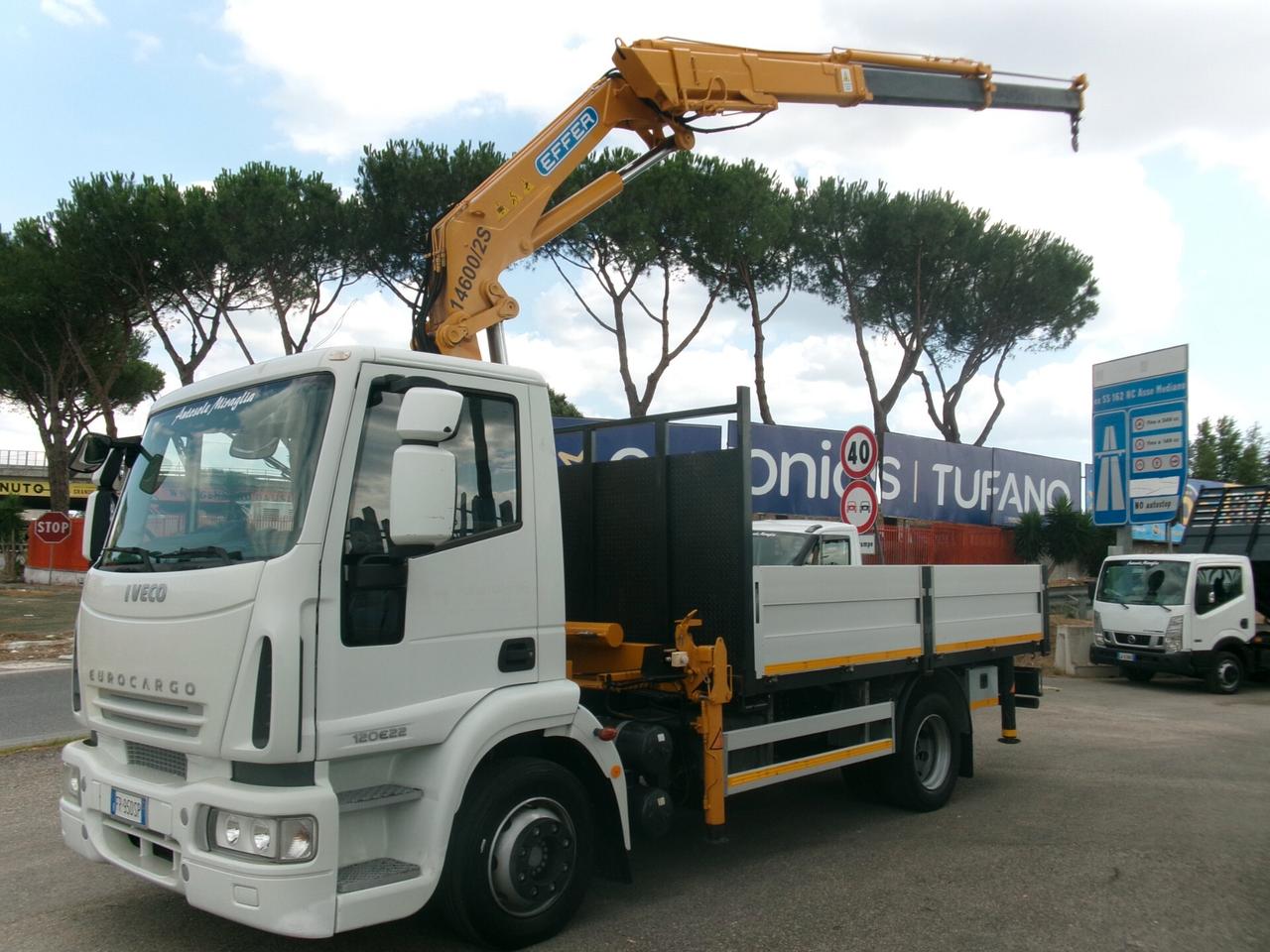 Iveco EUROCARGO 120/22 E5 GRU EFFER 14600/2S 4 PIEDI +CASSONE FISSO DA 4.20 METRI