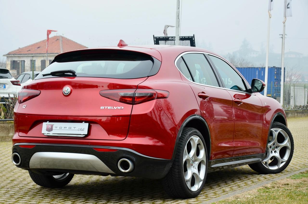 ALFA ROMEO STELVIO 2.2 t 6C VILLA D'ESTE Q4 210cv AUT, ROSSO ETNA, UNICOPROPRIETARIO, SERVICE UFFICIALI, EURO 6D, 21", PERMUTE