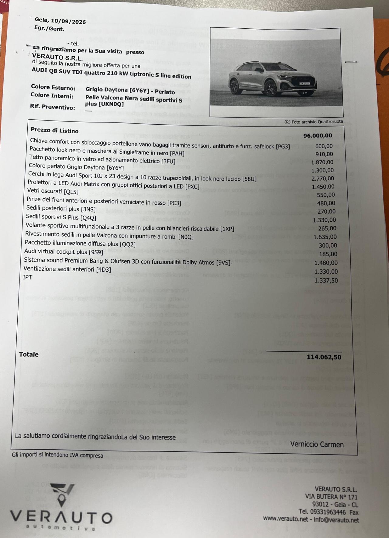 Audi Q8 3.0 286cv tdi mhev S line quattro tiptronic - possibilità noleggio no scoring