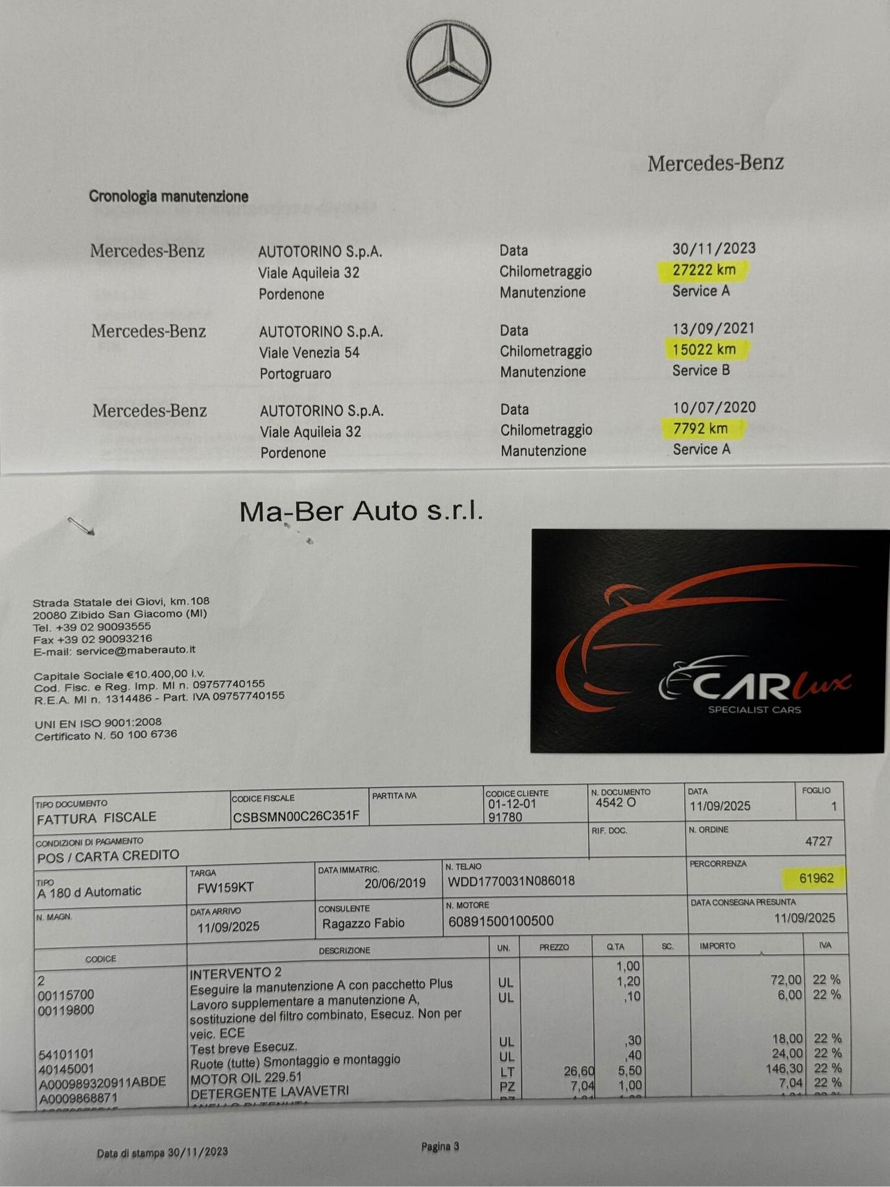 Mercedes-Benz A 180 d Premium AMG TETTO PACK LUCI