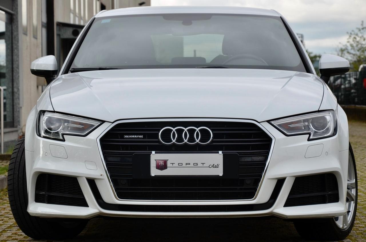 AUDI A3 SPORTBACK 2.0 TDI S-LINE INT EXT QUATTRO 150cv, UNICOPROP, UFF ITALIANA, EURO 6B, 18", NAVI, PERMUTE