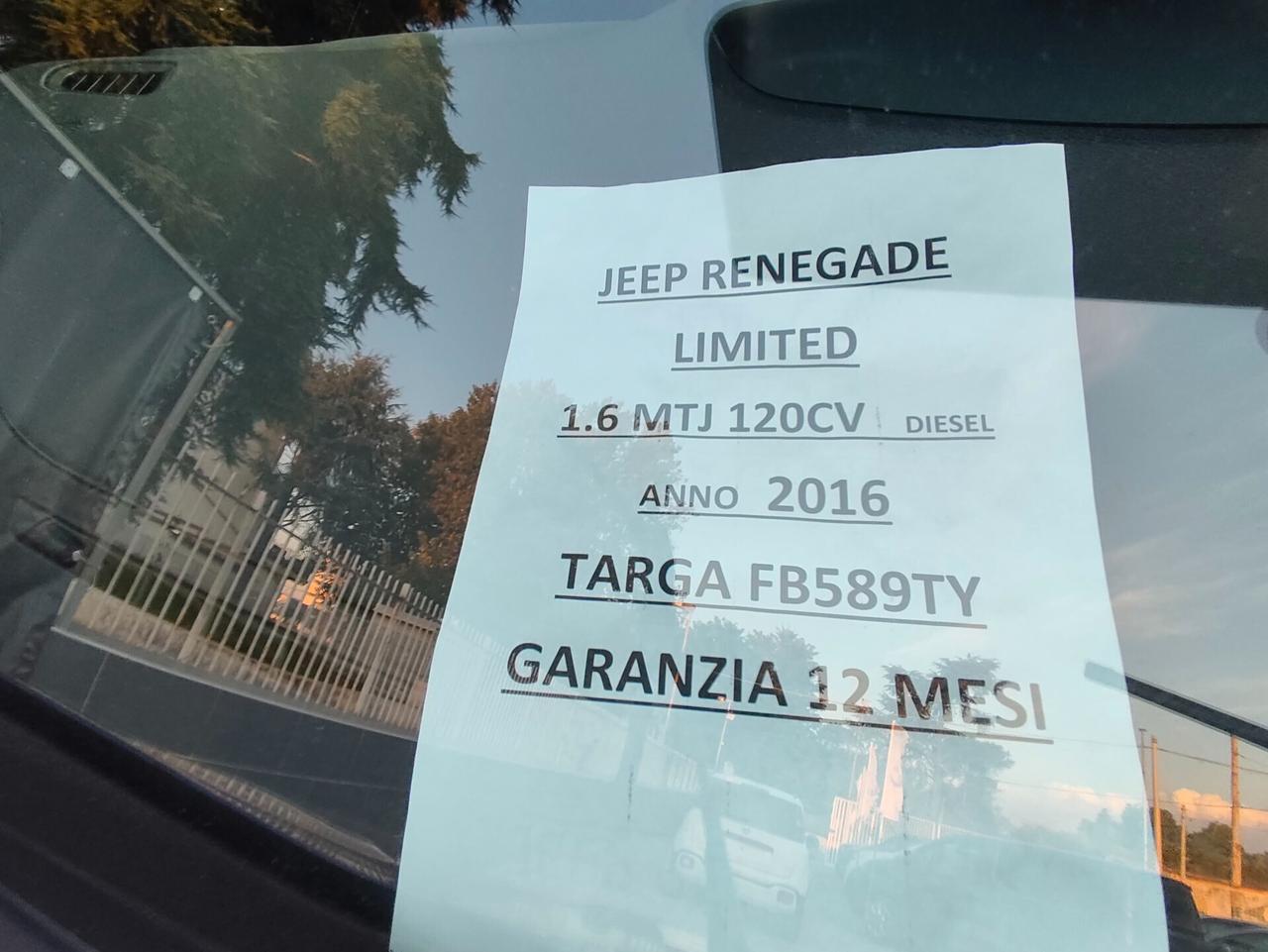 Jeep Renegade 1.6 Mjt 120 CV GARANZIA 12 MESI