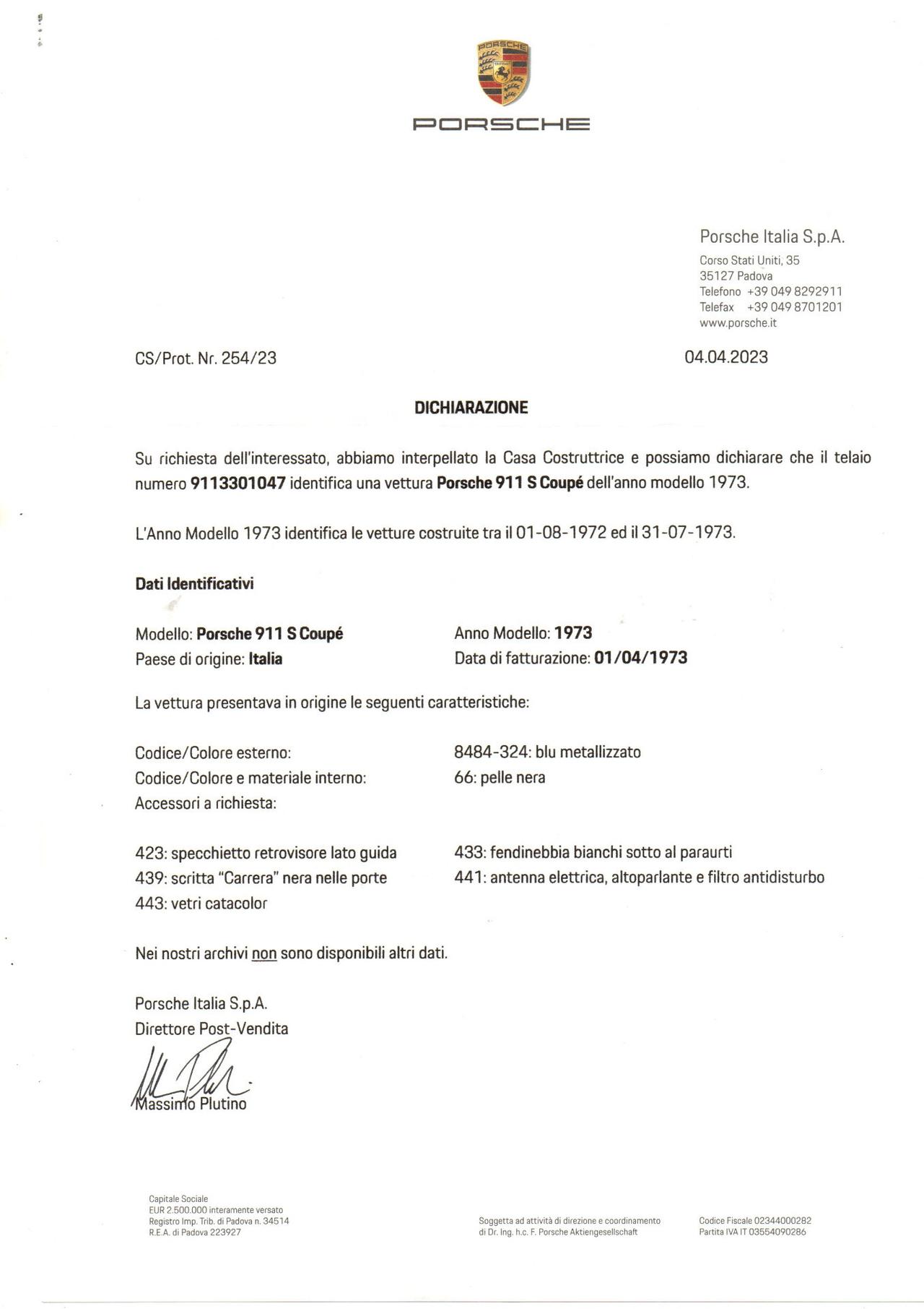 Porsche 911 2.400 S "MATCHING IN TUTTO"