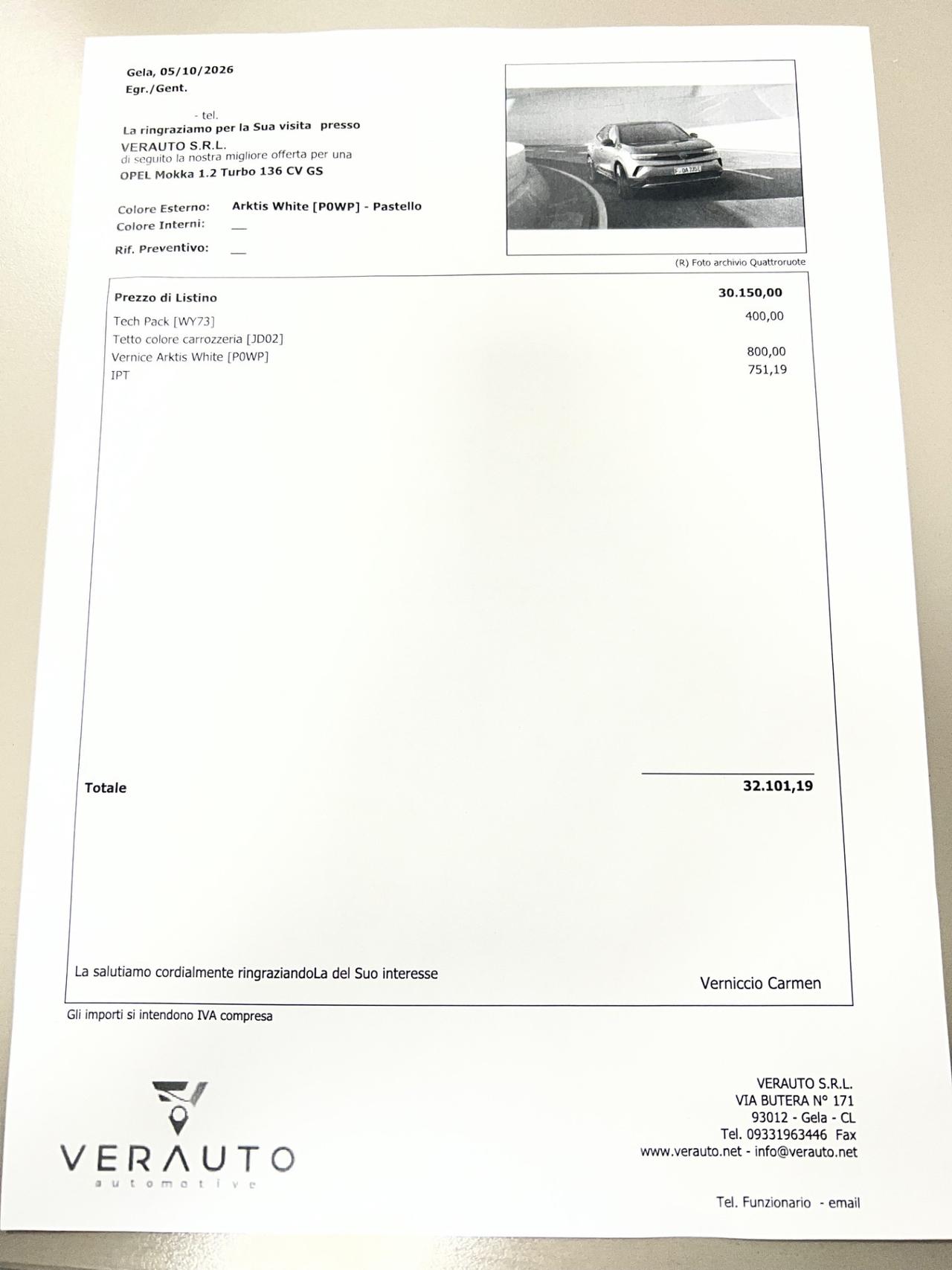 Opel Mokka 1.2 136CV GS - possibilità noleggio no scoring