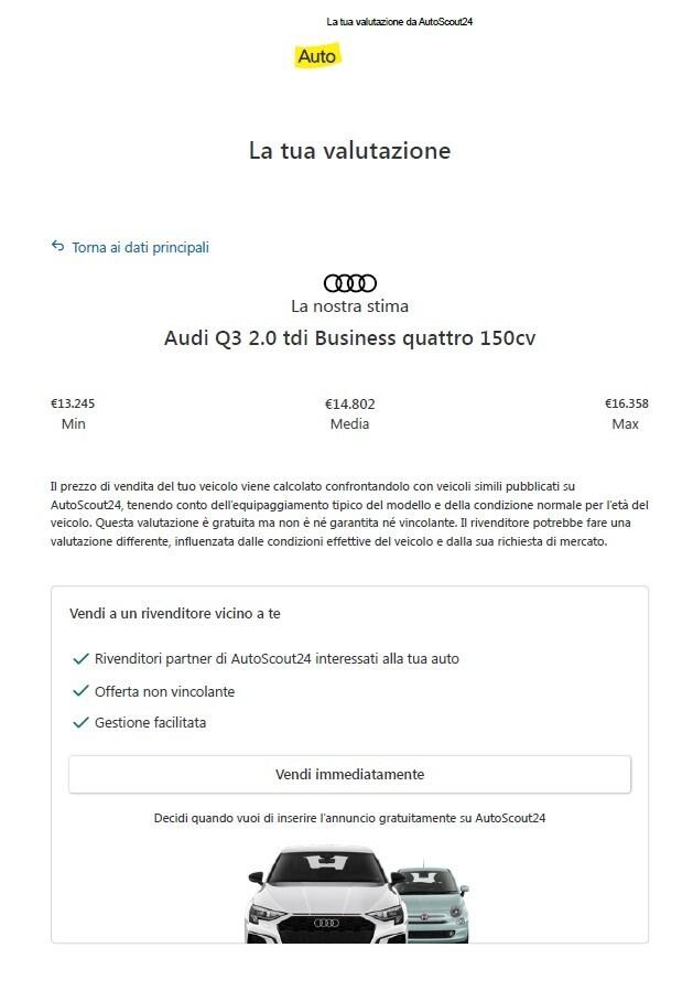 Audi Q3 TDI 150cv Quattro per Commercianti