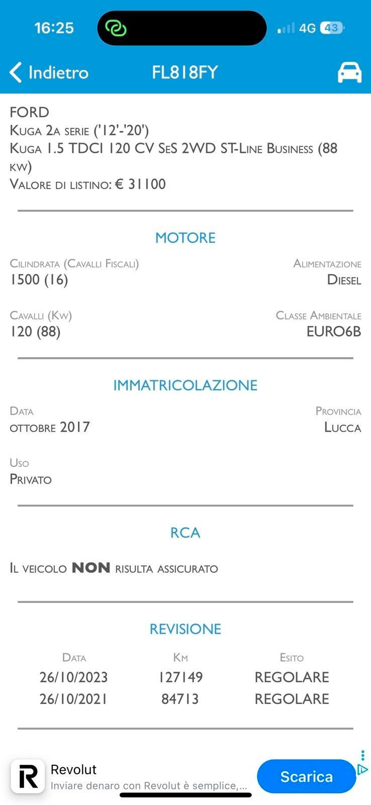 Ford Kuga 1.5 TDCI 12 MESI DI GARANZIA COMPLETA !!!!