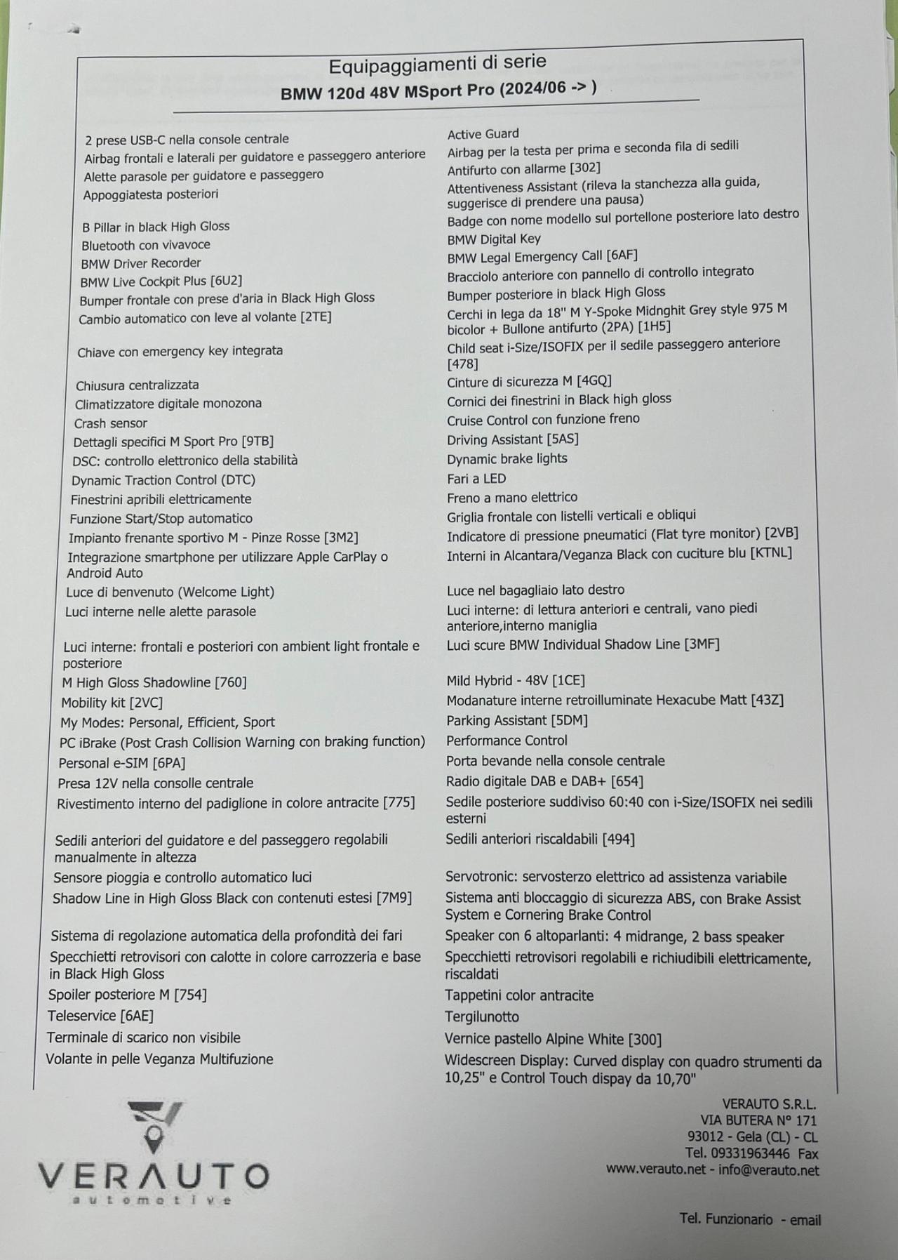 Bmw 120d MSport Pro possibilità noleggio no scoring