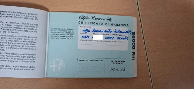 ALFA ROMEO Alfetta 1.6 **UNICO PROPRIETARIO**ASI TARGA ORO**65.000KM