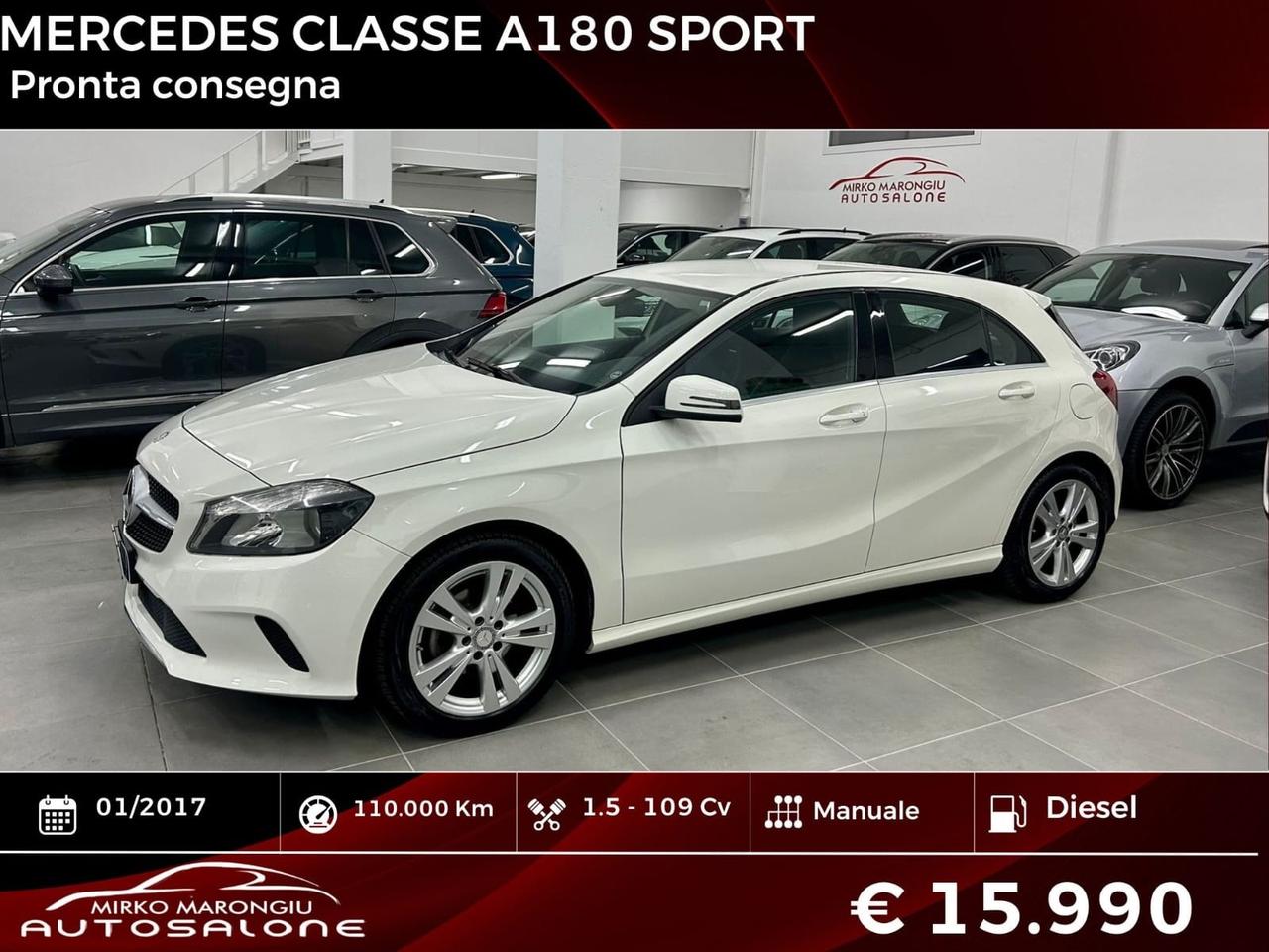 Mercedes CLASSE A 180 d Sport FINANZIABILE